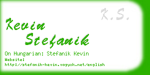 kevin stefanik business card